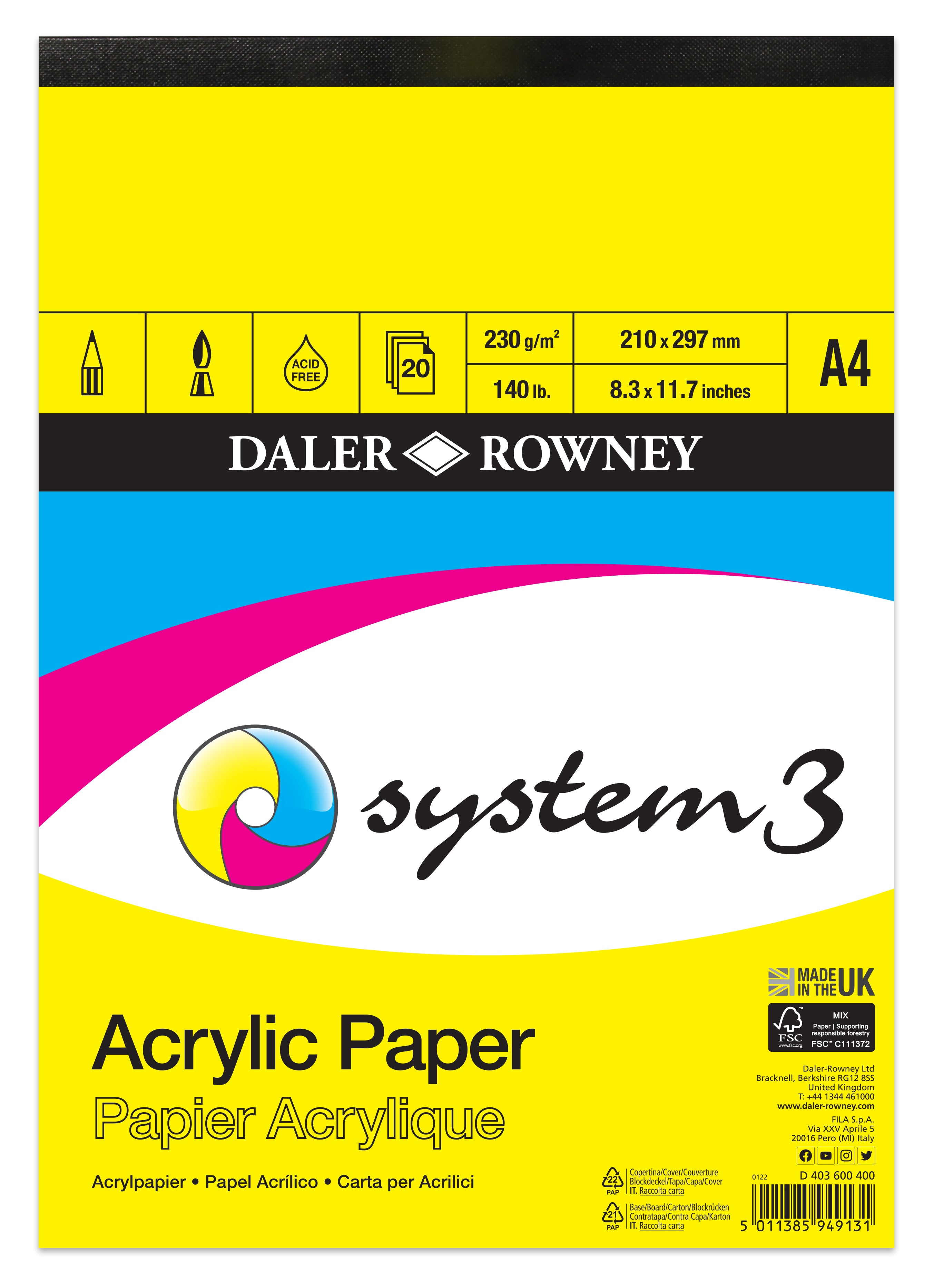 Daler Rowney System 3 - Acrylic Pad