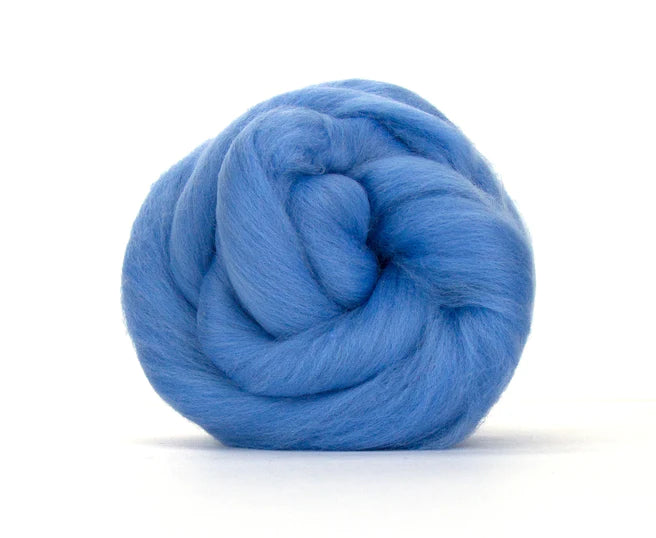 World of Wool Merino 23mic Wool Top Sky Blue 100g