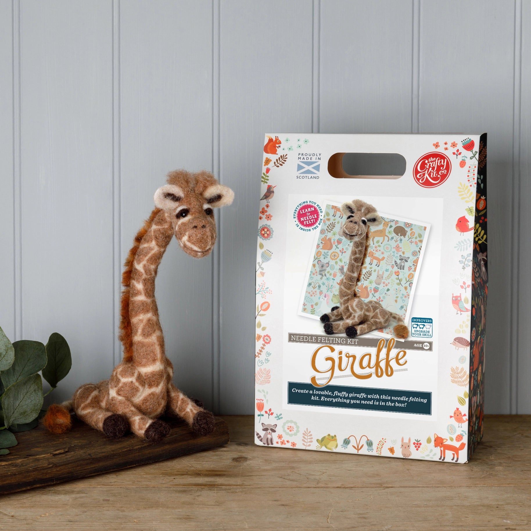 The Crafty Kit Company Giraffe Needle Felting Craft Kit