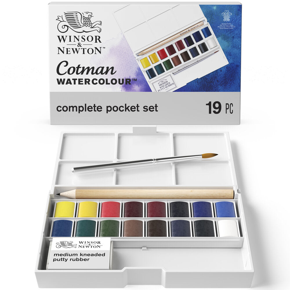 Cotman Watercolour NEW Complete Paint Set 19 pieces