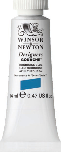 Winsor & Newton Designers Gouache paint 14 mls Turquoise Blue