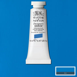 Winsor & Newton Designers Gouache paint 14 mls Cerulean Blue