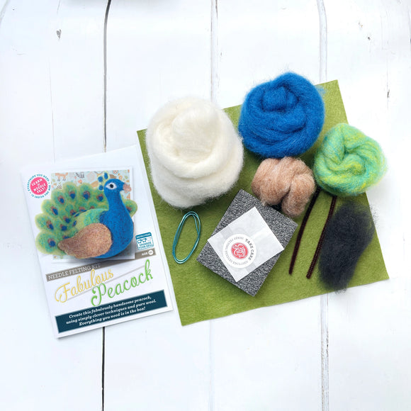 Crafty Kit Company Fabulous Peacock Needle felting kit