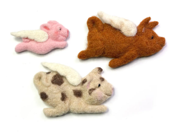 The Crafty Kit Company Flying Pigs Needle Felting Craft Kit
