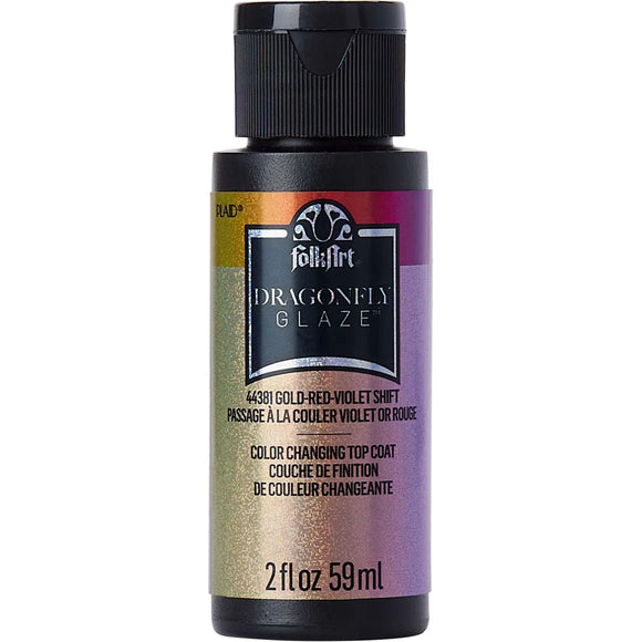 Violet-Gold-Red Dragonfly Glaze Acrylic FolkArt 2oz
