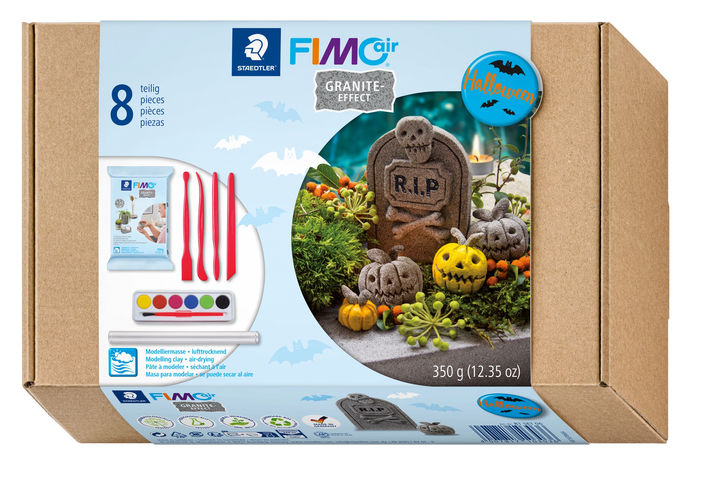 FIMO Air Drying Modelling Clay - Granite Effect - Halloween Craft Set