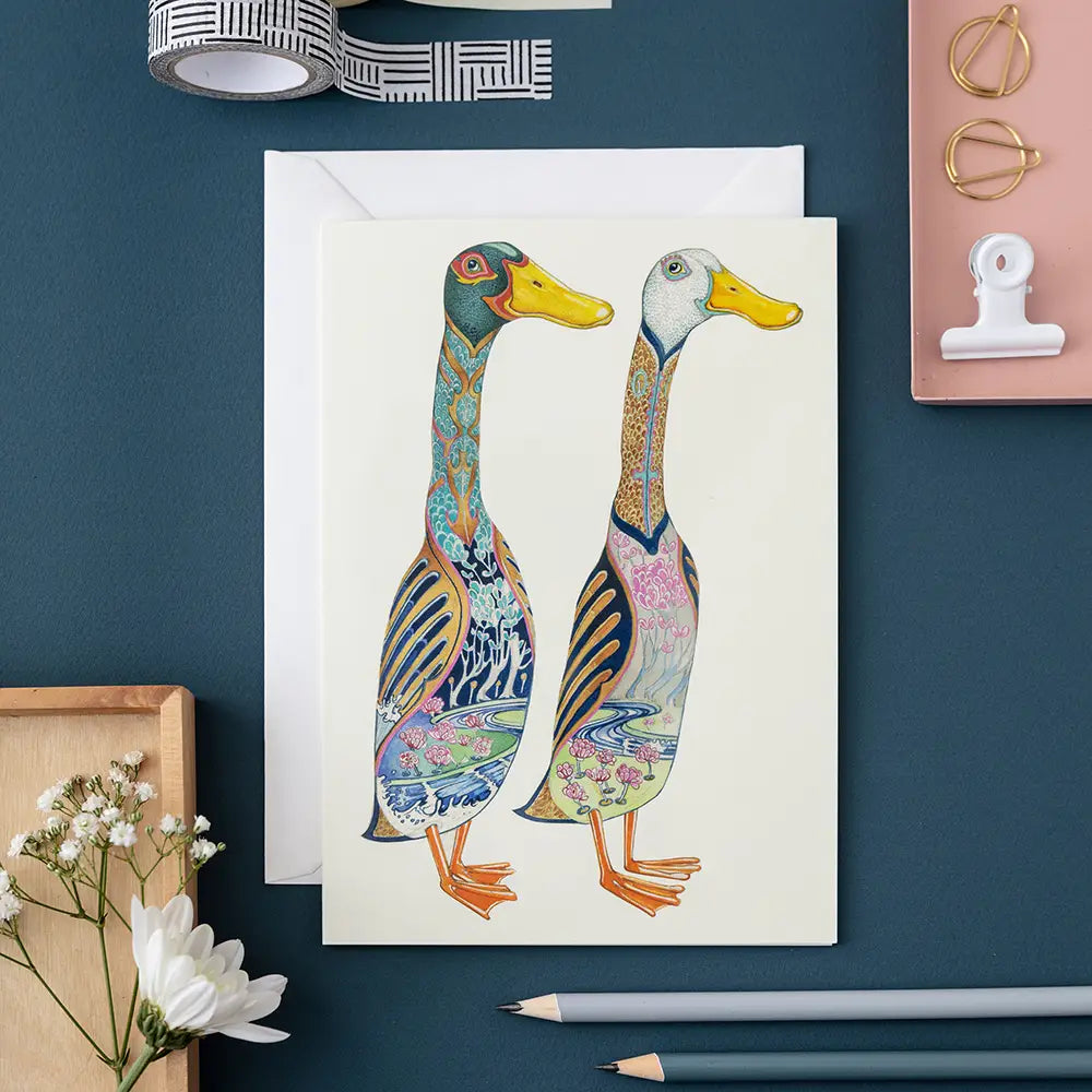 The DM Collection Runner Ducks Greetings Card & Envelope