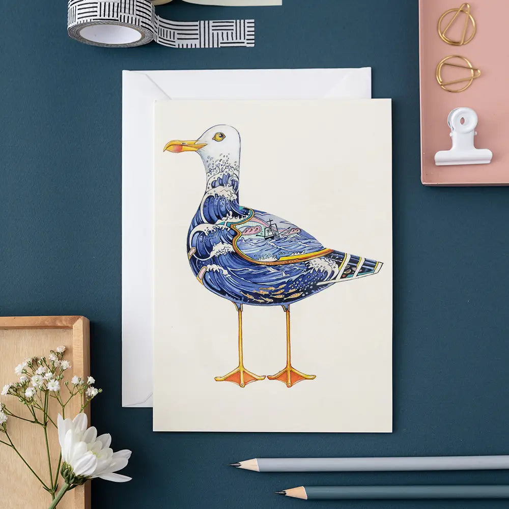 The DM Collection Seagull Greetings Card & Envelope