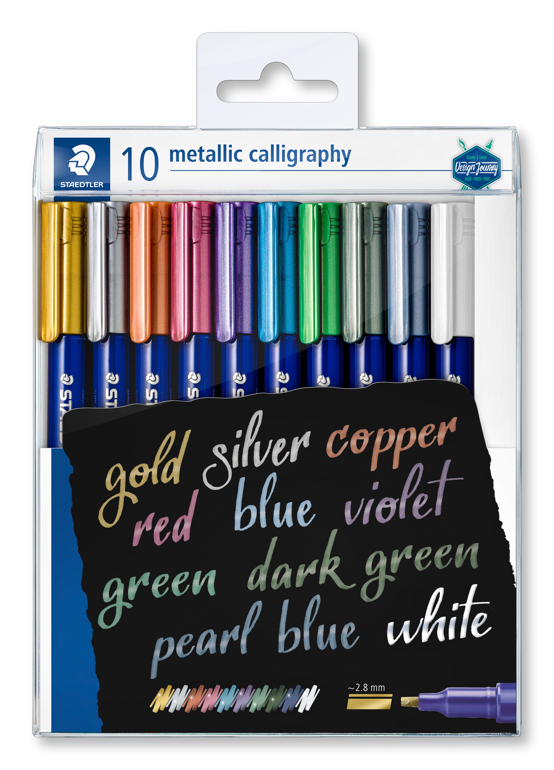 Staedtler Metallic Calligraphy Pen Set x 10 colours