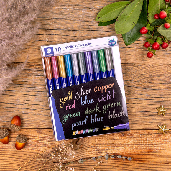 Staedtler Metallic Calligraphy Pen Set x 10 colours
