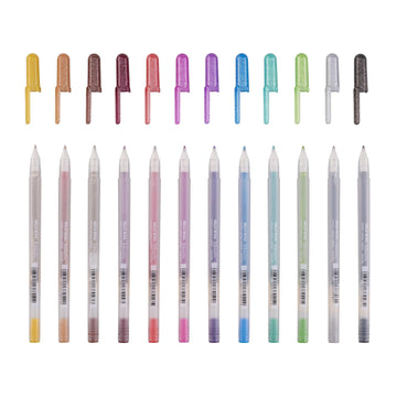 Set of gradient markers in various colors on a white background
