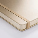 soft white pages of a royal talens book, with a gold cover