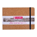 Cork sketchbook with a visible brand label on a white background