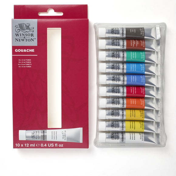 Winsor & Newton Gouache paint set of 10 x 12ml