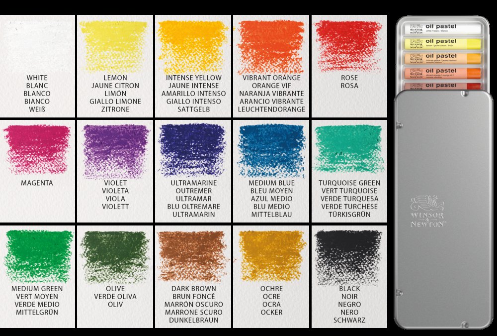 Winsor & Newton Oil Pastels set of 15 colours