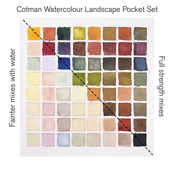Winsor & Newton Landscape Watercolour Cotman Paint compact Set 8 Half Pans
