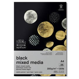 Winsor & Newton Black Mixed Media Pad 200gsm/120lb - A4