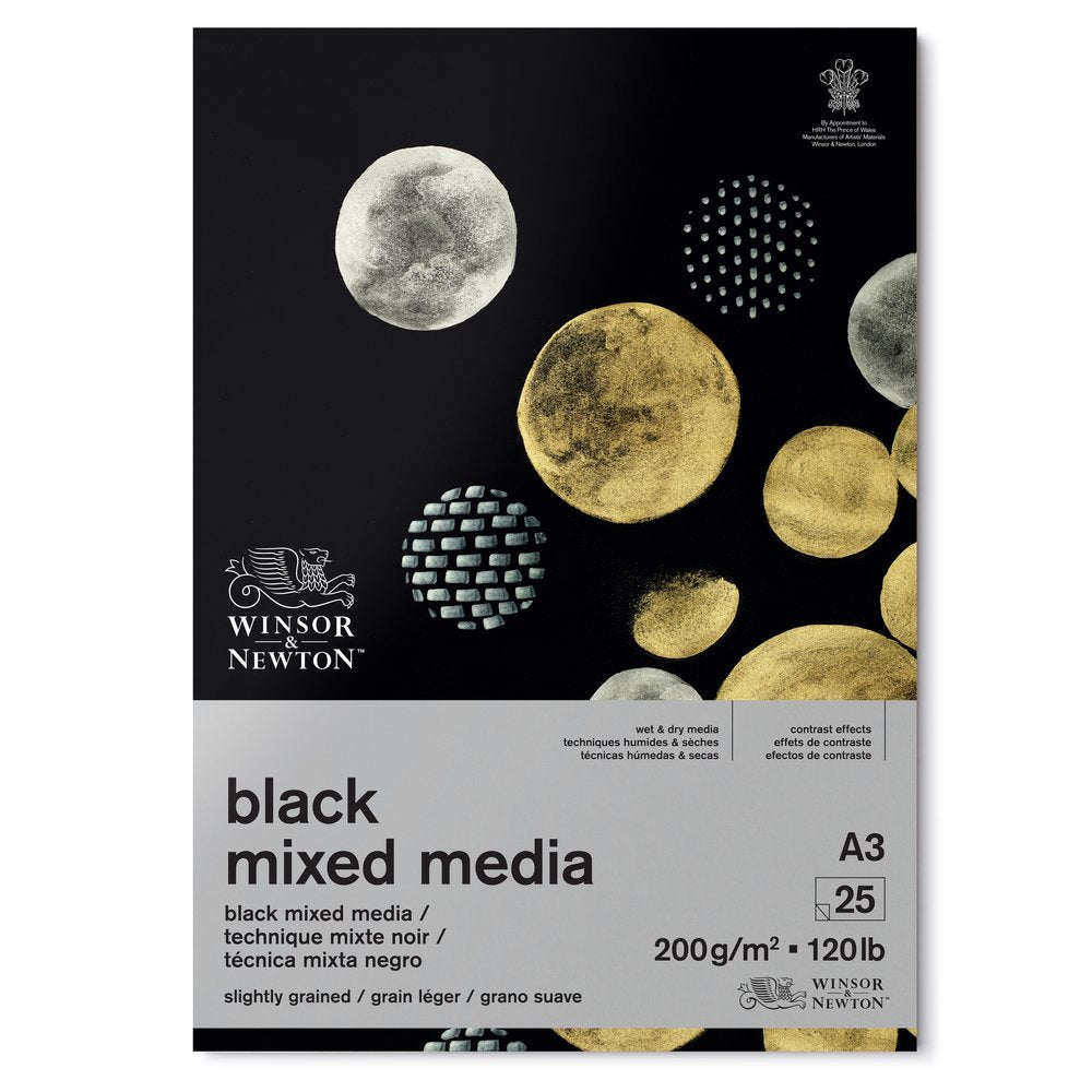Winsor & Newton Black Mixed Media Pad 200gsm