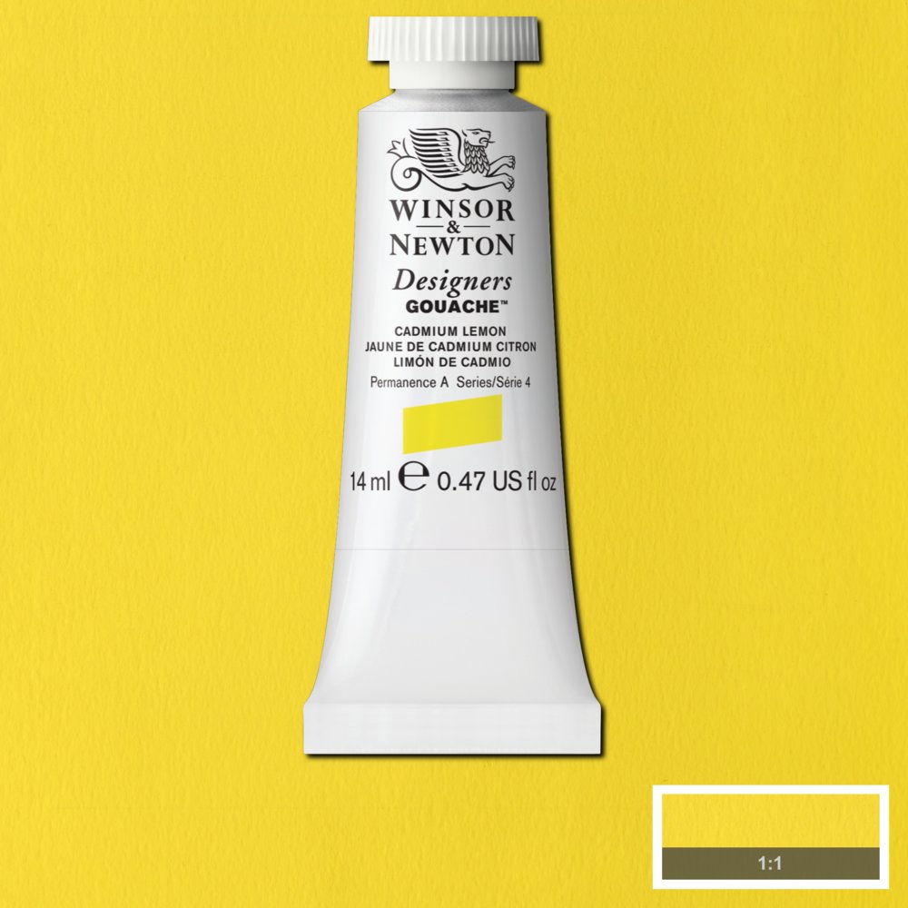 Winsor & Newton Designers Gouache paint 14 mls Cadmium Yellow