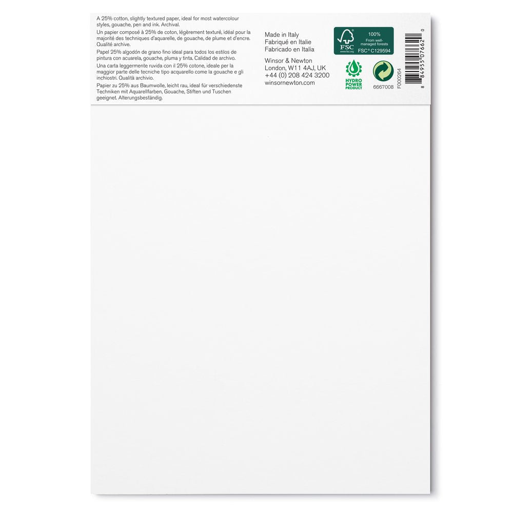 Winsor & Newton 25% Cotton Watercolour Paper Cold Pressed 300gsm pad