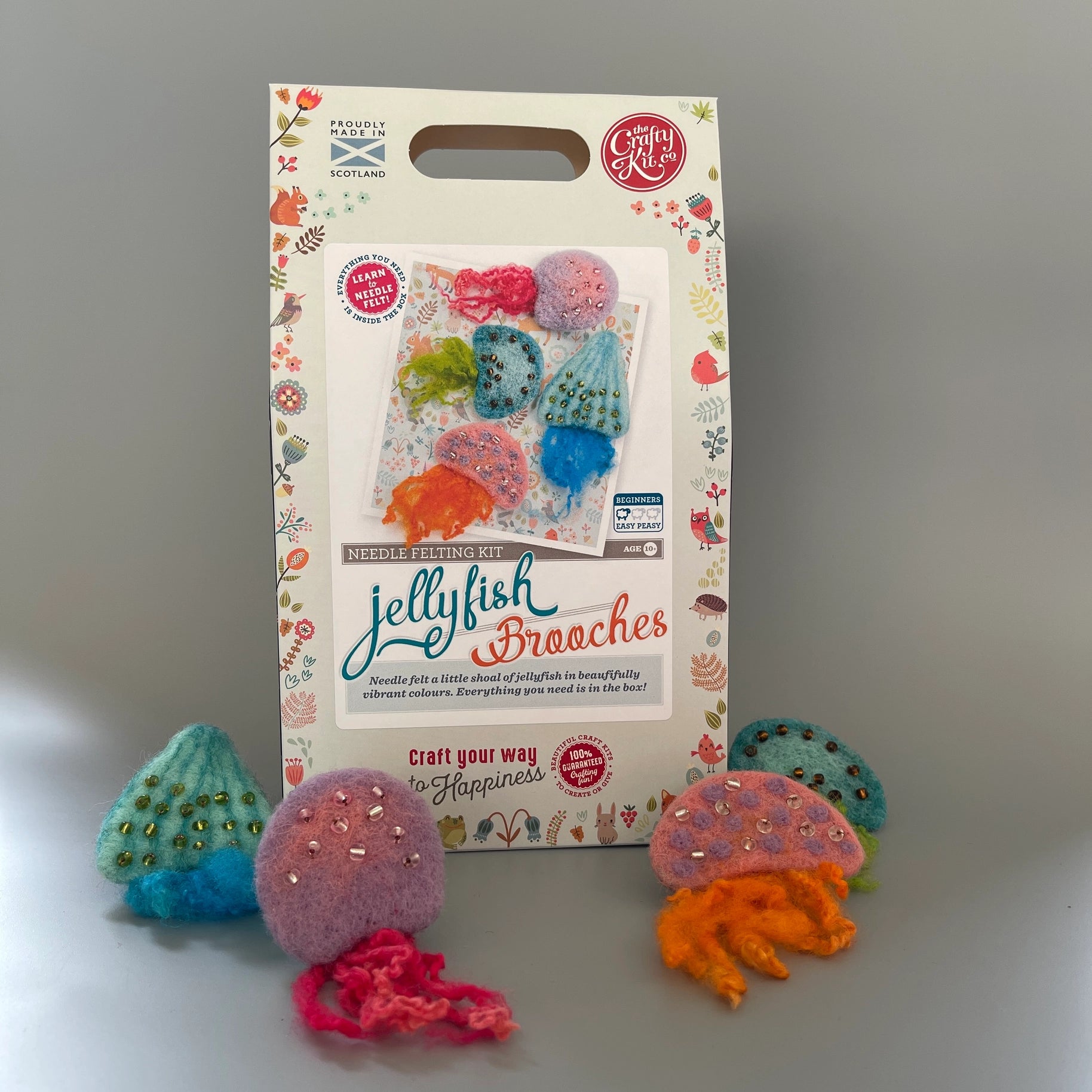 Crafty Kit Company Christmas Jellyfish Brooch felting kit