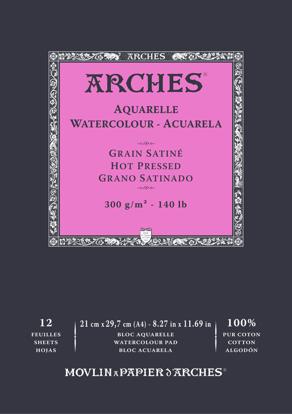 arches cotton water colour paper hot pressed smooth artists paper