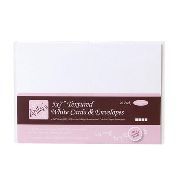 Anitas textured white card pack of twenty and envelopes