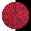 Red glittery texture swatch on a white and black background