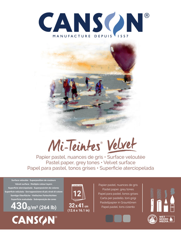 Canson Mi Teintes Velvet cool tones pastel paper pad 