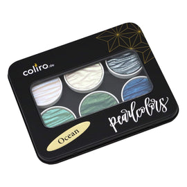 Coliro Pearlcolors Ocean Mica Watercolour Paint set of 6 Colours