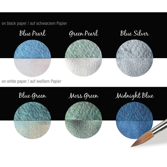 Coliro Pearlcolors Ocean Mica Watercolour Paint set of 6 Colours