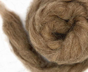 Carded Natural Alpaca Carded Sliver 50g e - 0