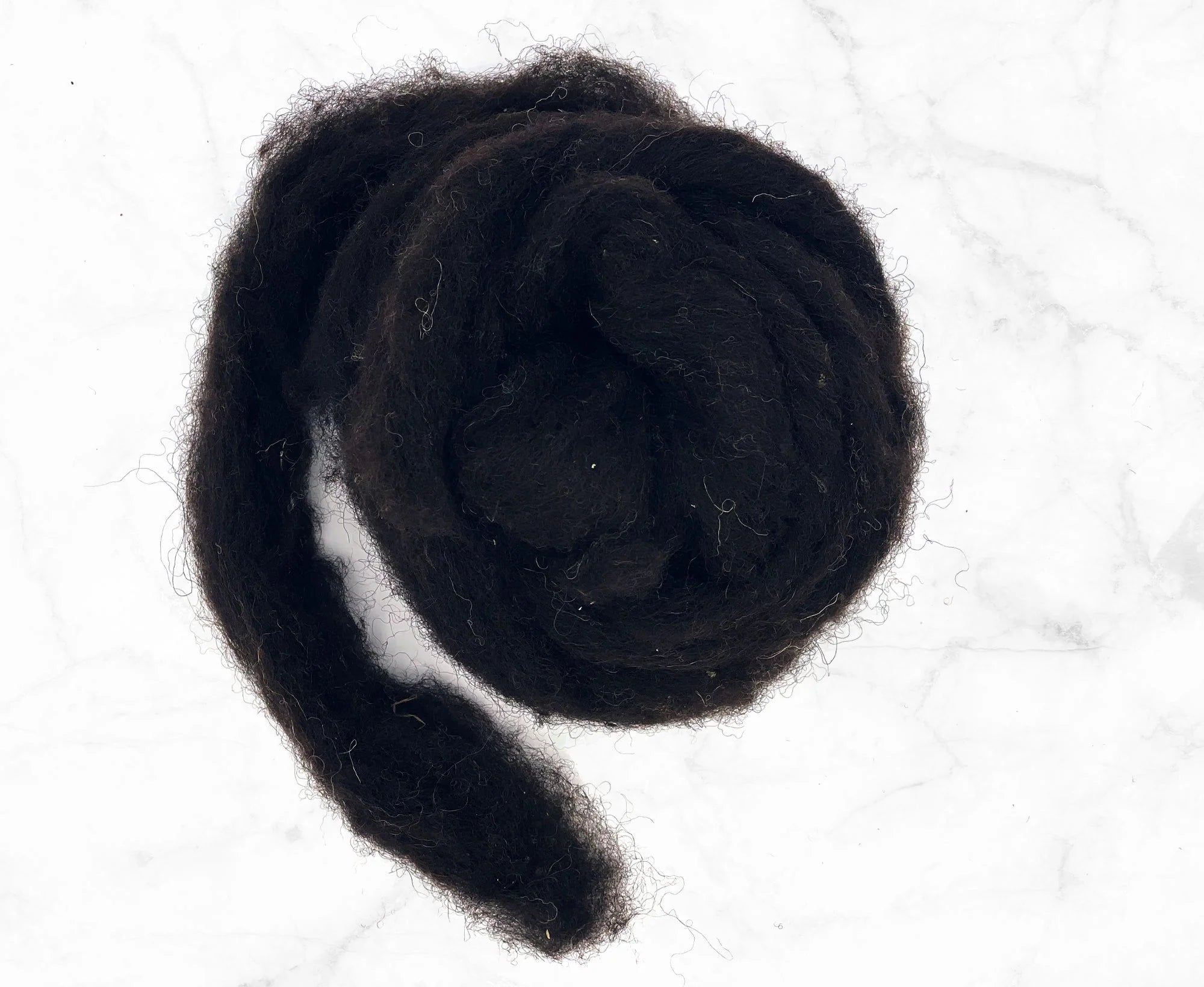 Carded Jacob British Wool Sliver Colour Black