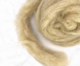 Carded Corriedale Wool Sliver Colour Dark Fawn