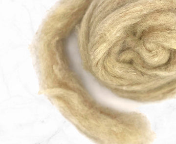 Carded Corriedale Wool Sliver Colour Dark Fawn