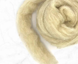 Carded Corriedale Wool Sliver Colour Fawn