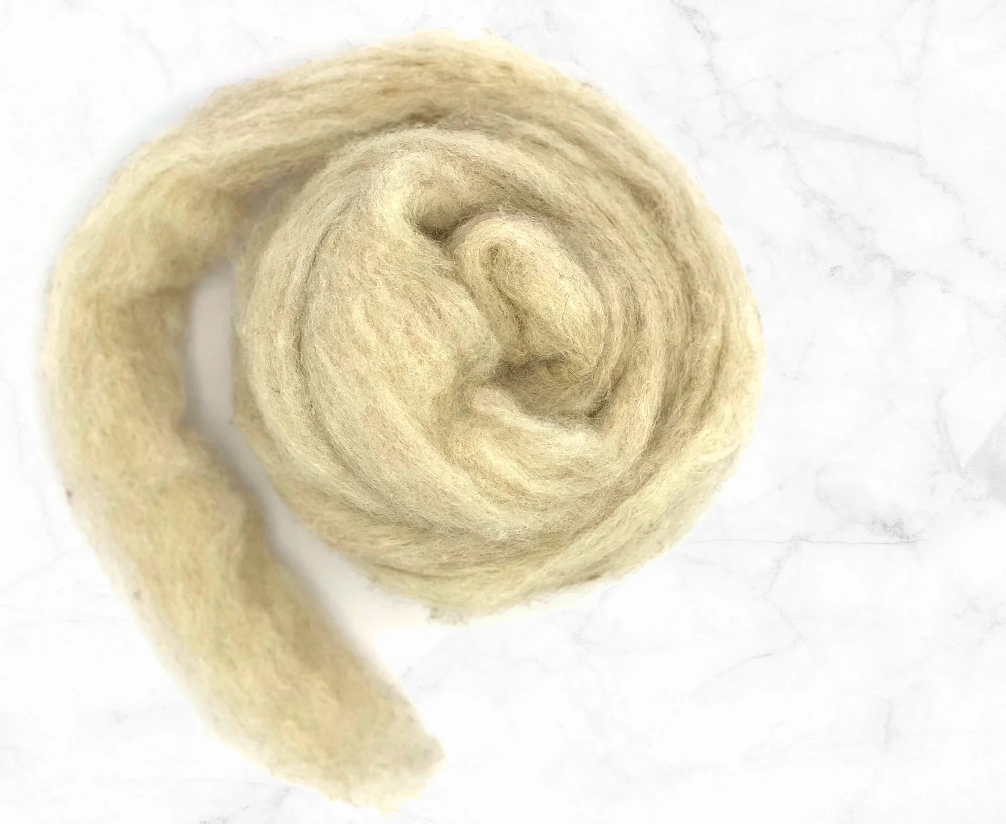 Carded Corriedale Wool Sliver Colour Fawn