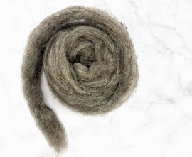 Carded Corriedale Wool Colour Grey 50g e
