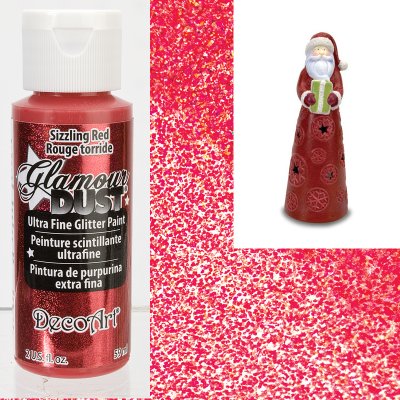 DecoArt Glamour Dust Sizzling Red Glitter Paint 59 ml