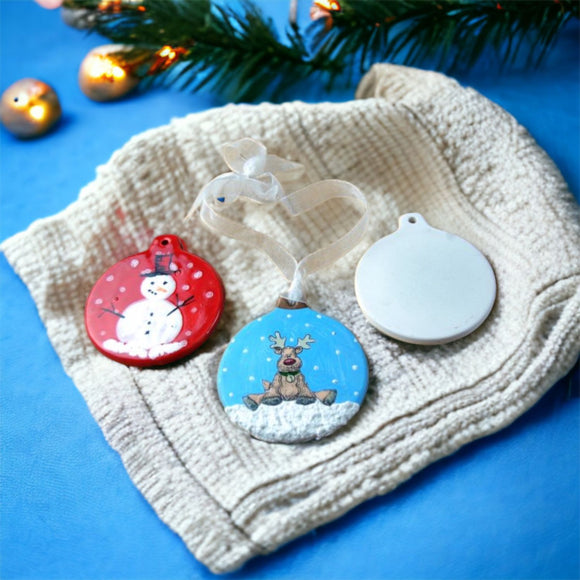 Ceramic Bisque Baubles for Painting x 3