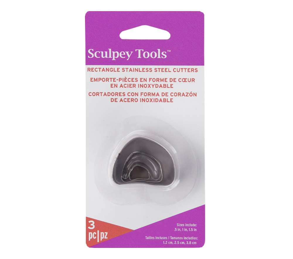 Sculpey metal shape cutters Irregular Rectangle x 3