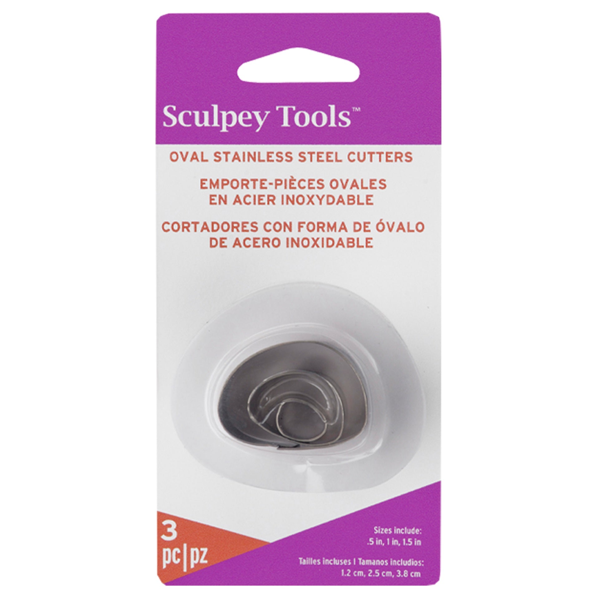 Sculpey metal shape cutters Irregular Oval x 3