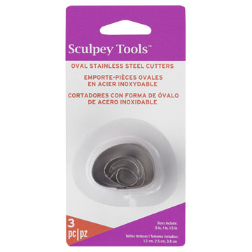 Sculpey metal shape cutters Irregular Oval x 3