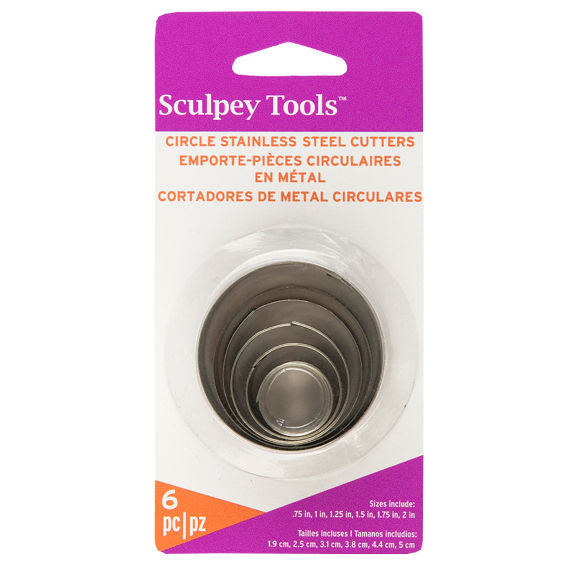 Sculpey metal shape cutters Graduated Circles x 6