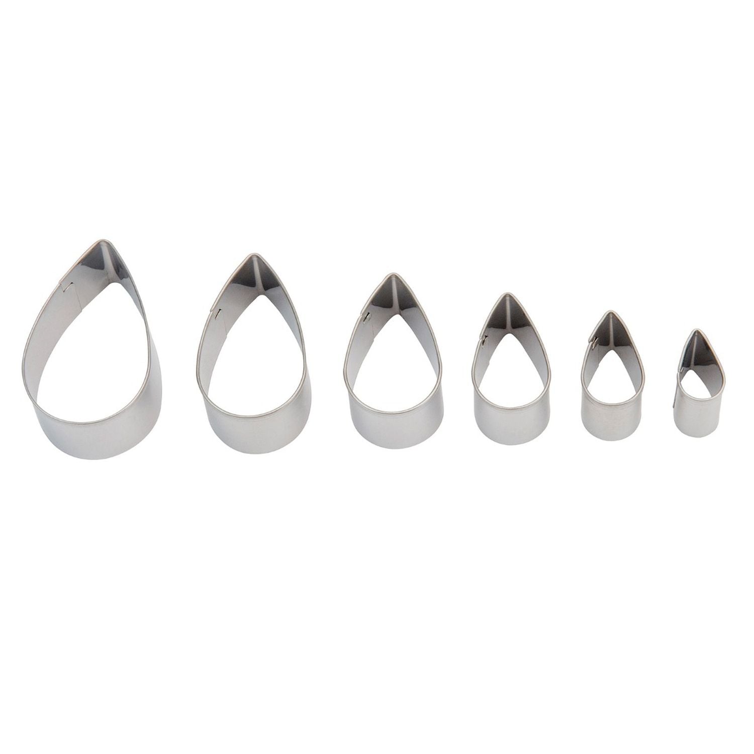 Sculpey metal shape cutters Graduated Tear Drop x 6