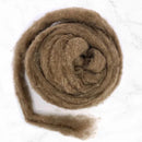 Carded Shetland British Wool Sliver Colour Moorit Brown 50g e-1