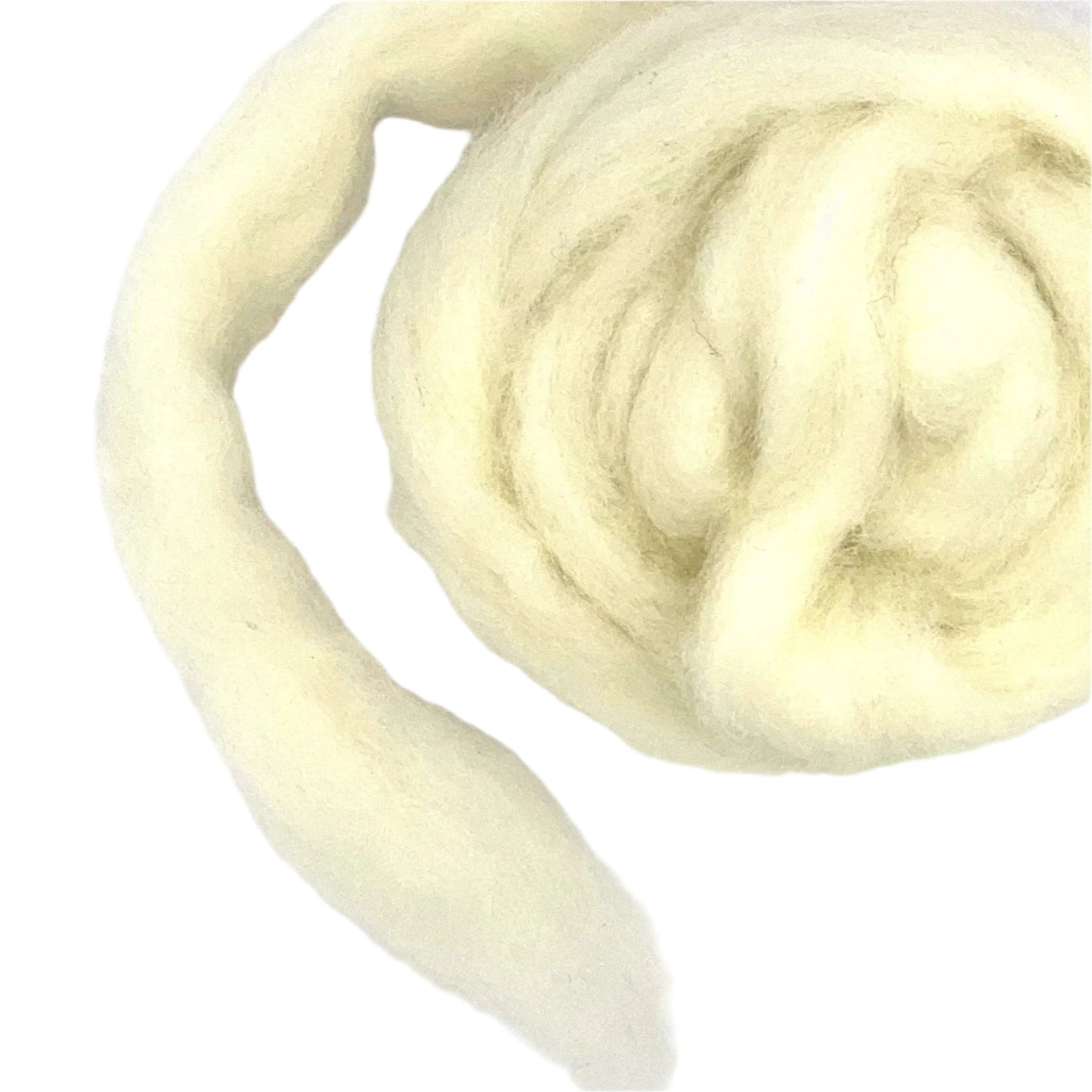 Carded Corriedale Wool Sliver Colour White 50g e