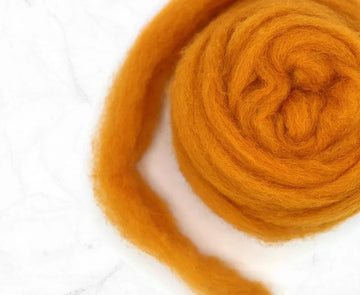 Carded Corriedale Wool Sliver Colour Marigold 50g e