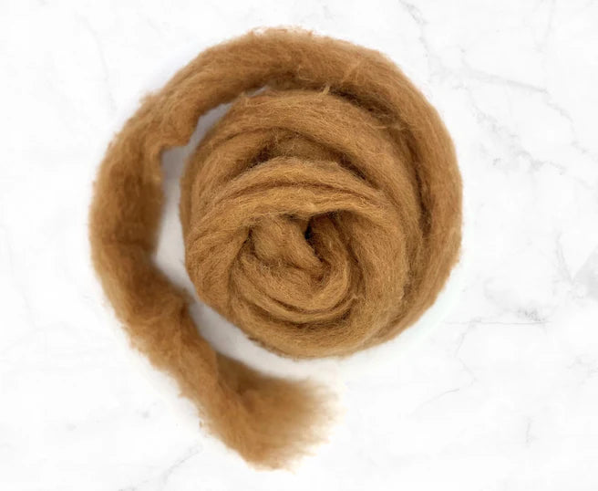 Carded Corriedale Wool - Sienna 50g