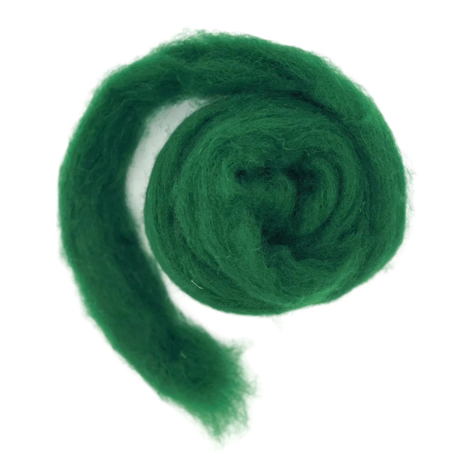 Carded Corriedale Wool Sliver Colour Forest Green